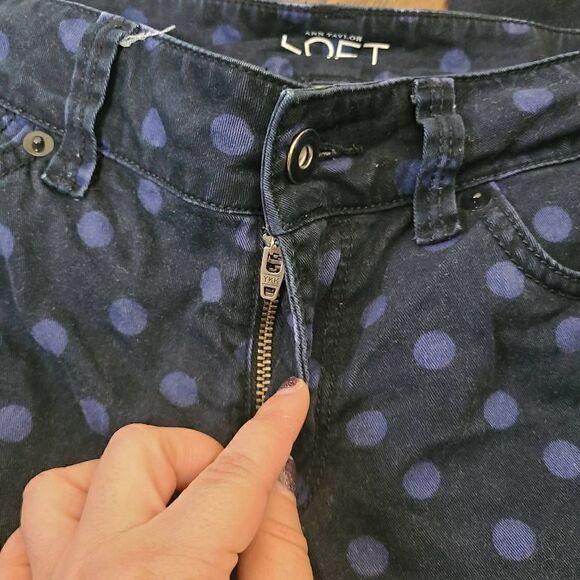 LOFT Modern Skinny Polka Dot Jeans - Picture 2 of 6